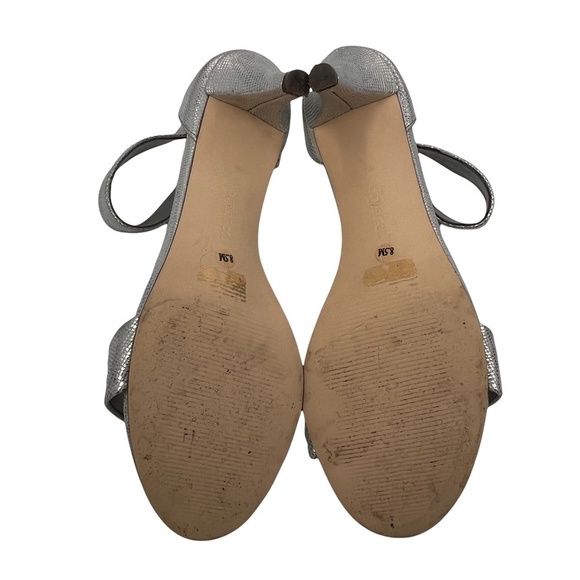 Style & Co Silver Ankle Strap Heeled Sandals Size 8.5 Women’s - Picture 7 of 8